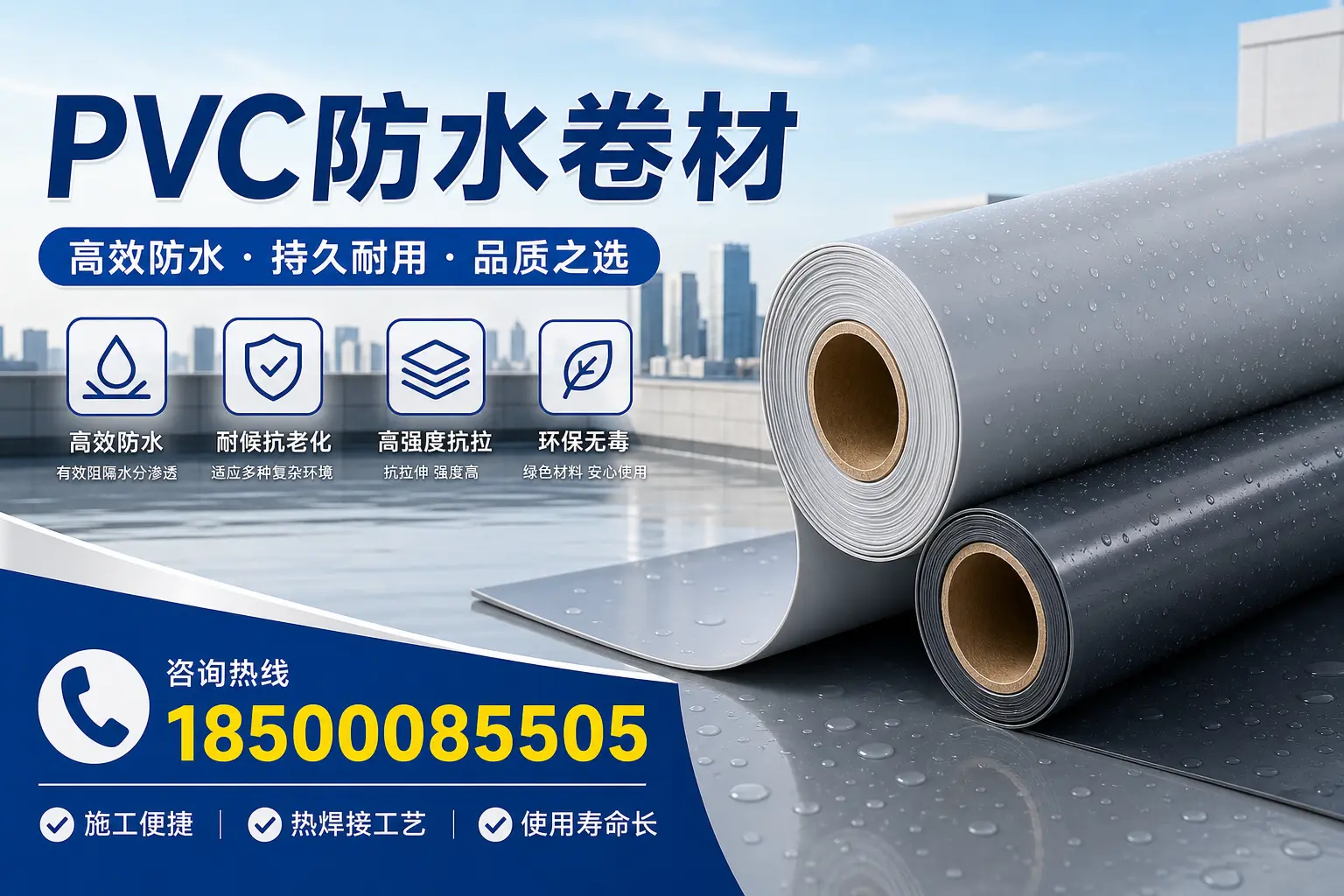 PVC防水卷材施工过程详解,确保在三沙顺利完成项目